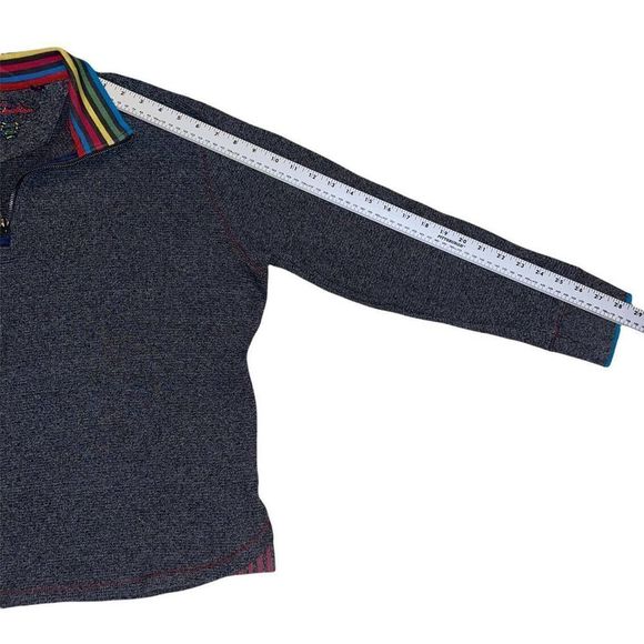 Robert Graham Men's Gray Pullover 1/4 Zip Sweater Size L 100% Cotton Pre-owned - Picture 6 of 8